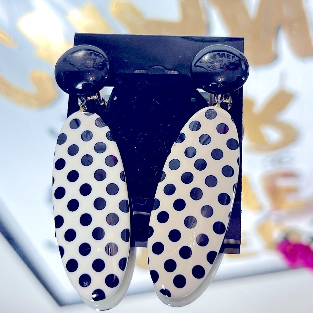 1980s Vintage Polka dot earrings